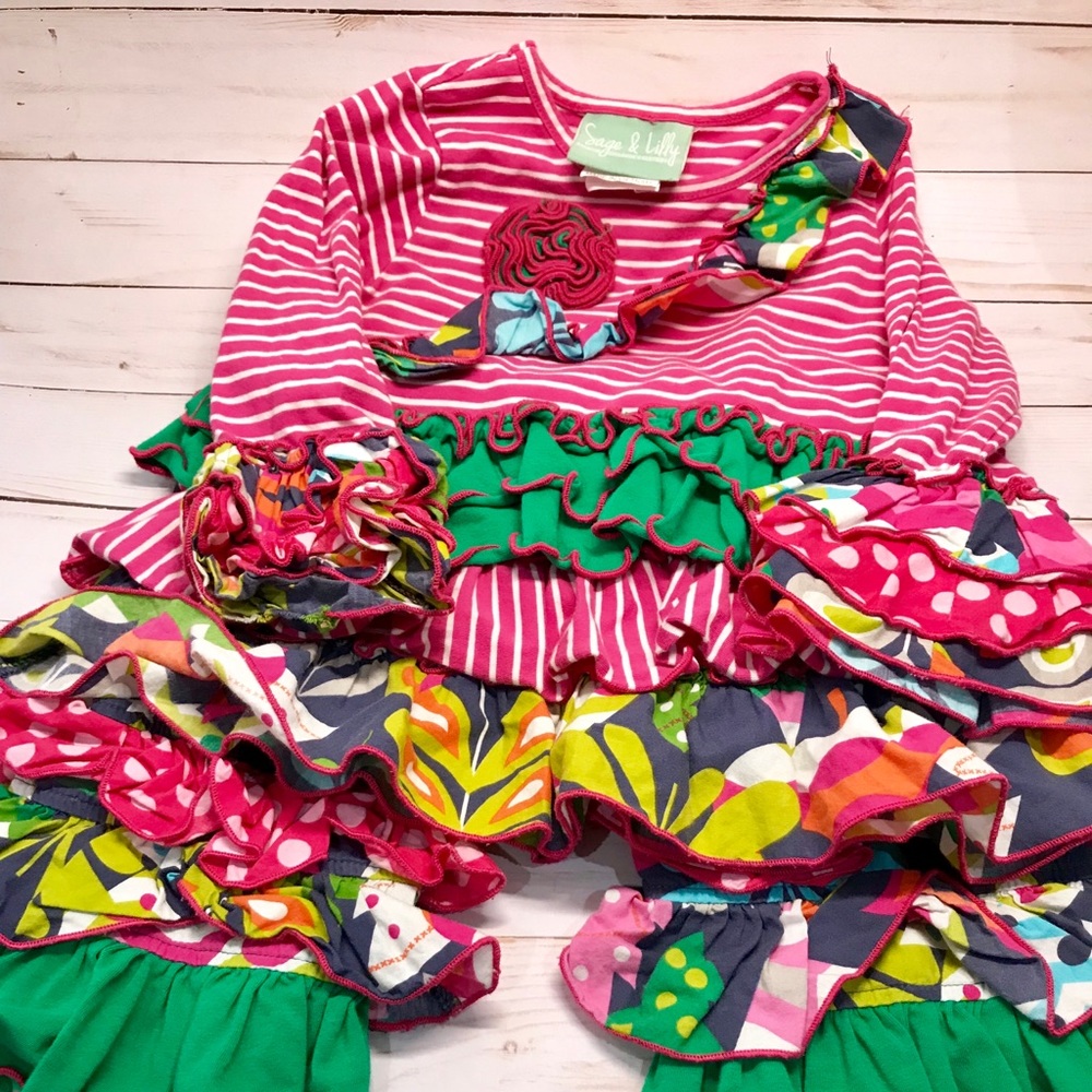 SOLD Sage & Lilly Christmas Tree Ruffle Outfit